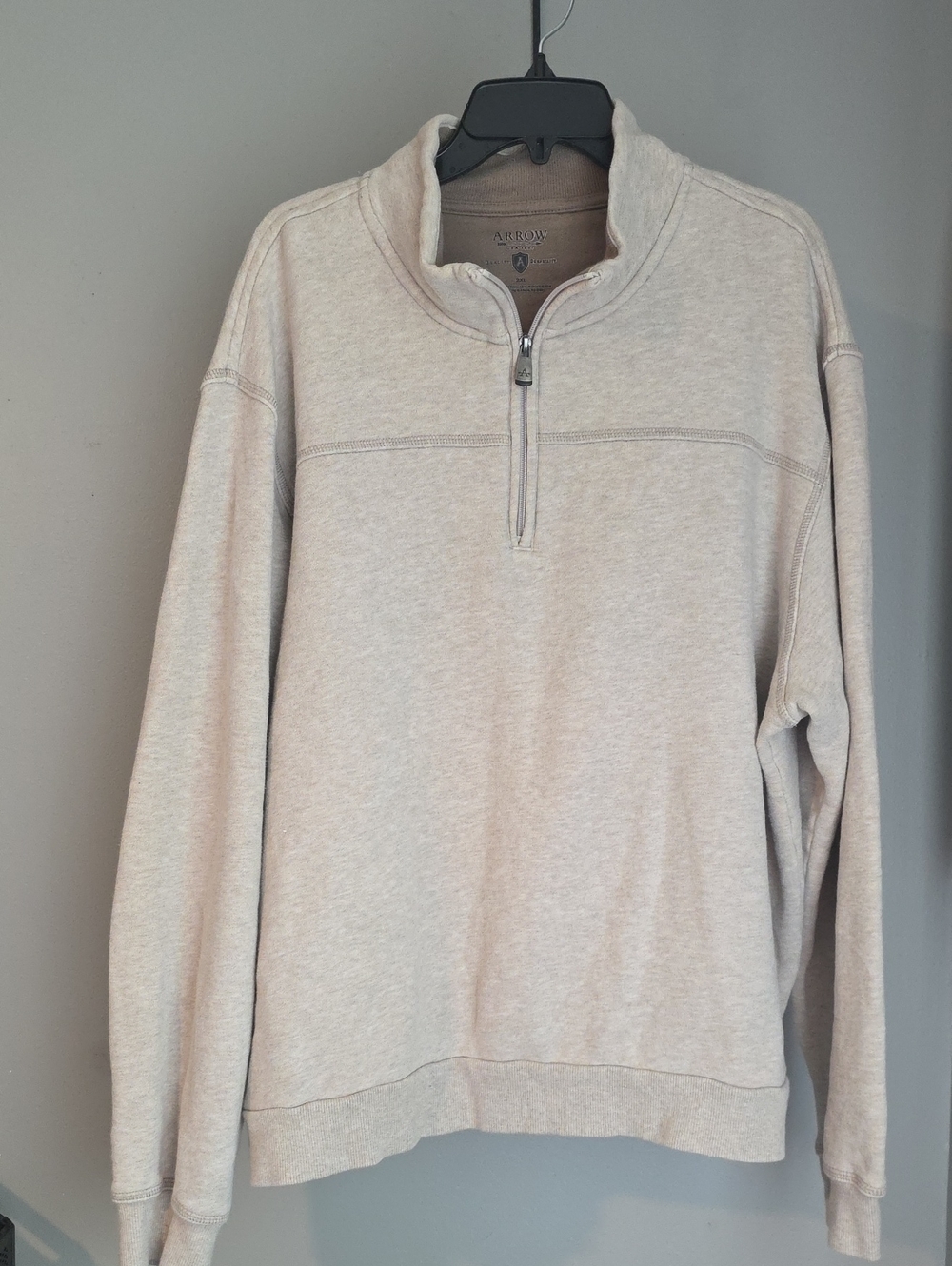 Arrow Men's Zip-Up Sweater - Light Beige Heather Size 2XL